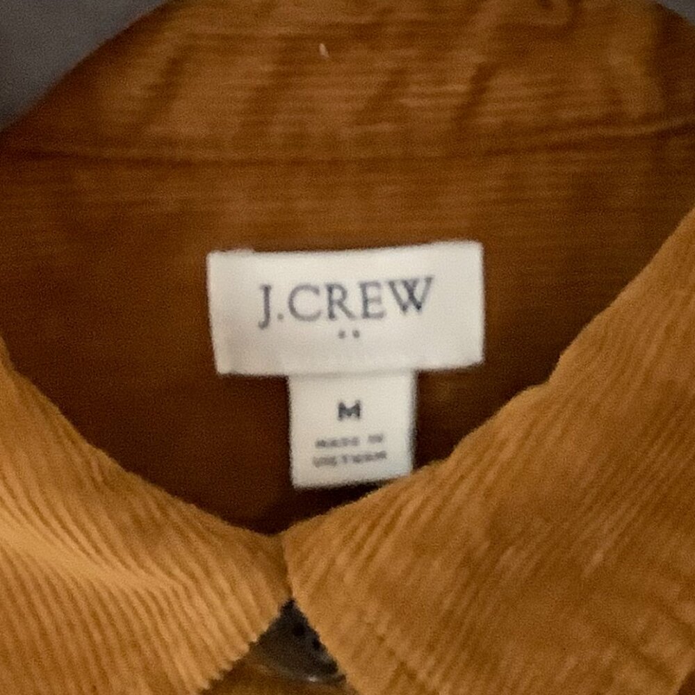 J. Crew Factory women's shacket shirt medium corduroy tan cotton oversized - Picture 5 of 9